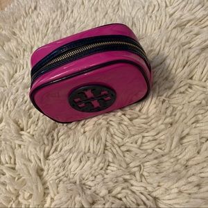 Tory Burch pink cosmetic bag. Perfect condition!